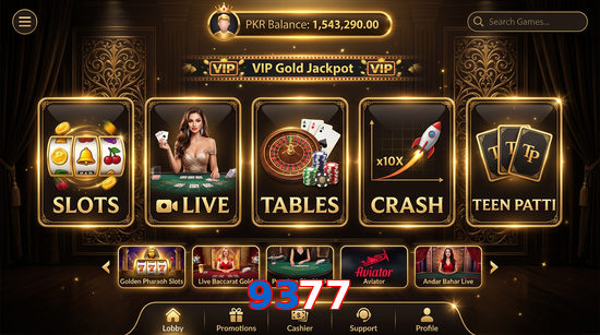 Main screen of 9377 casino page for PK players